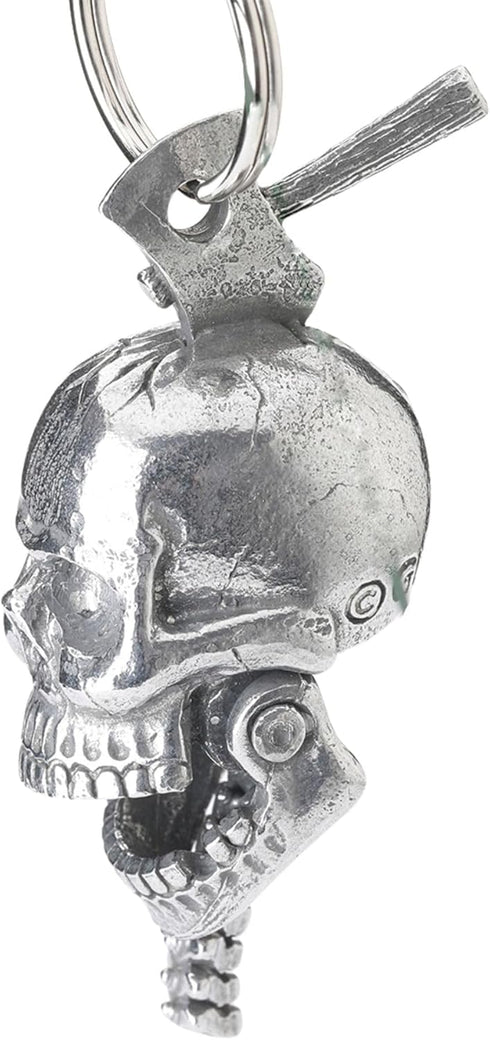 Guardian Bell Skull Bones Good Luck Bell w/Keyring & Black Velvet Gift Bag | Motorcycle Bell | Lead-Free Pewter | Made in USA...