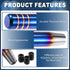 Cylinder Shift Knob, 13cm Universal for Automatic and Manual Vehicle Gear Shifter Knob with 3 Adapter Aluminum Alloy Burnt Blue, 1 Set...