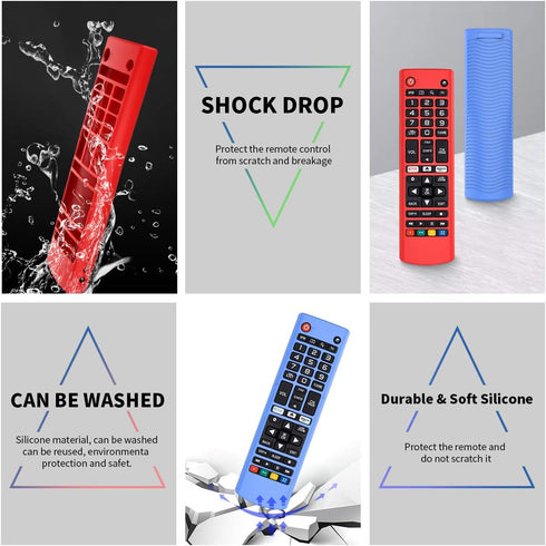 2Pack Silicone Case for LG AKB75095307 AKB75375604 AKB74915305 Smart TV Remote, Shockproof Anti-Lost Cover Holder Skin Sleeve Protector (Glow Blue...