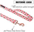 ARING PET Summer Dog Leash, Pink Watermelon Dog Leashes Matching Dog Collars, Cotton Handmade Walking Dog Leash for Small Medium Large Dogs and Ca...