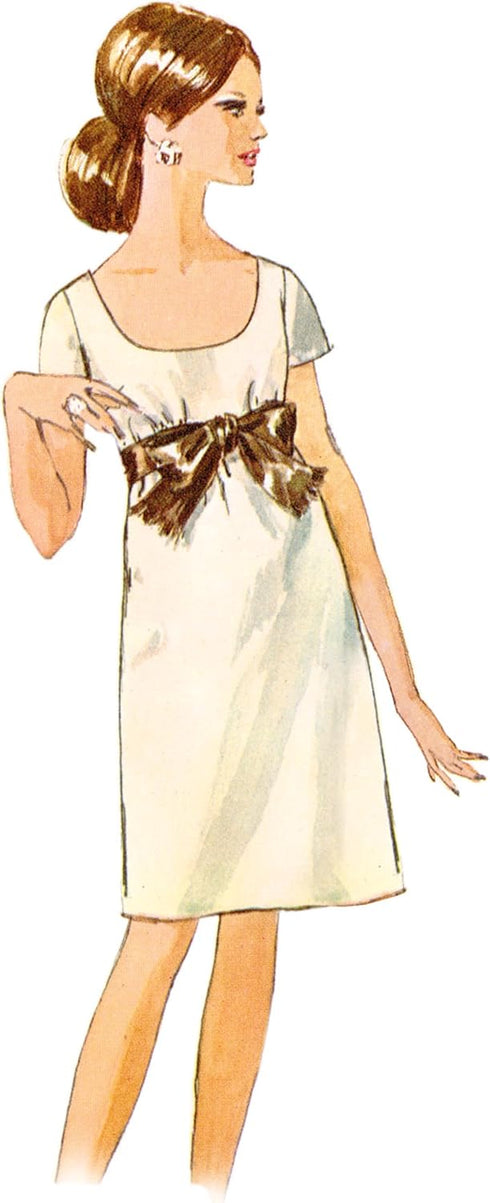 Simplicity Misses' Vintage 1960's Collarless Dress Sewing Pattern Packet, Design Code S9884, Sizes 6-8-10-12-14...