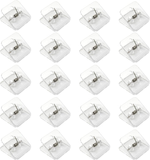 yueton 20PCS Clear Self Adhesive Clips Plastic Photo Clips Wall Clips Adhesive Spring Clips for Paper Flag Hanger, Poster Home Office Rope...