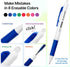 8 Multicolor Erasable Gel Pens + 8 FREE Ink Refills 0.7mm Retractable Fine Point Smooth Planner Pens Eraser Pen for Coloring Best Erasable Pens fo...