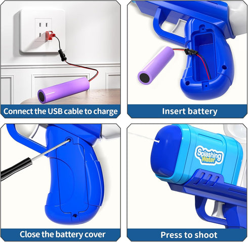 Electric Water Gun Toys for 3 4 5 6 7 8 9 10 Year Old Boys Girls, Automatic Water Guns for Kids Ages 8-12 4-8, Squirt Gun for Cats Dogs, Adults Su...