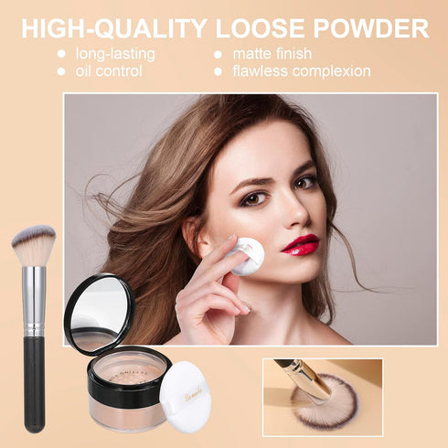 Foundation Set Natural Foundation Foundation Full Coverage Face Primer Kabuki Brush Foundation Brush Makeup Sponge Makeup Foundation Kit...
