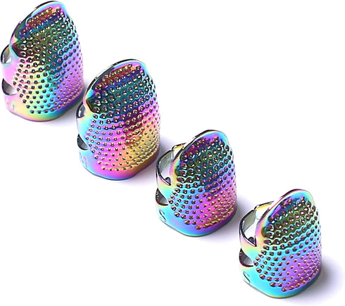AXEN 4 Pieces Sewing Thimble, Metal Dazzle Gold Sewing Thimble Finger Protector, Accessories DIY Sewing Tool, Two Size 4 Pieces...