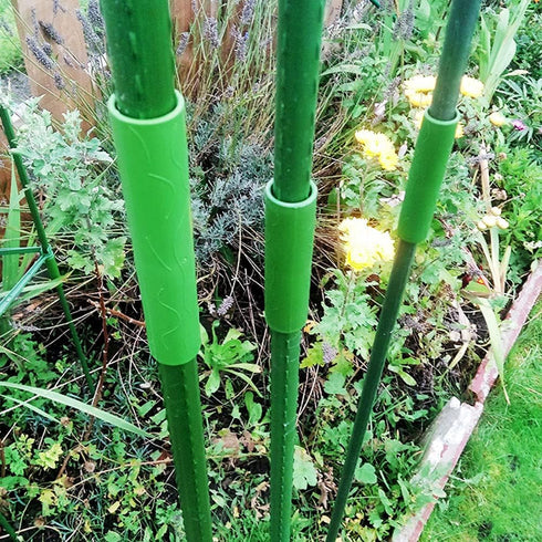 10PCS 11mm/0.43inch Garden Stake Connecting Pipe Plant Climbing Straight Connectors Connecting Pipe Tube Fitting Garden Tool Greenhouse Support Pi...