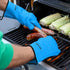 Heat Resistant Silicone Gloves for Cooking, Grilling, and BBQ Non-Slip Grip, Five-Finger Design with Inner Cotton Layer - Perfect for Handling Hot...