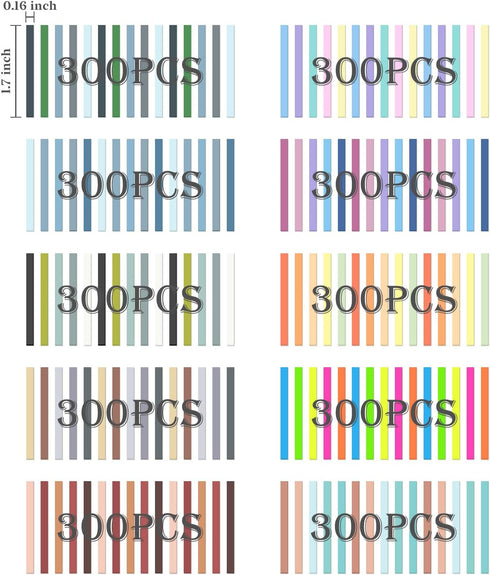3000Pcs Reusable Transparent Highlighter Tape, Short Highlighting Strips Index Tabs, Aesthetic Sticky Notes for Office School Supplies...