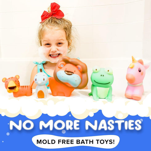 Mold Free Bath Toys for Babies and Toddlers, Animal No Hole Bath Toys, No Mold for Tub,Beach,Pool, BPA-Free, Dishwasher-Safe, Infant Bath Toys No ...
