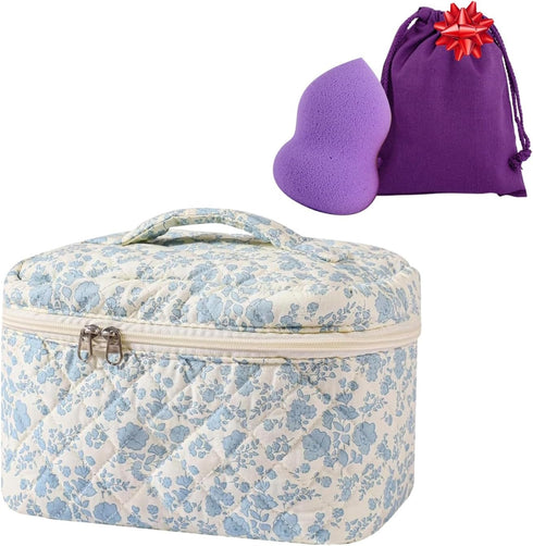 Beauty & Personal Care Floral Quilted Travel Cosmetic Bags for Women – Stylish Makeup and Skincare Bag Set – Perfect Toiletry Organizer for Home o...