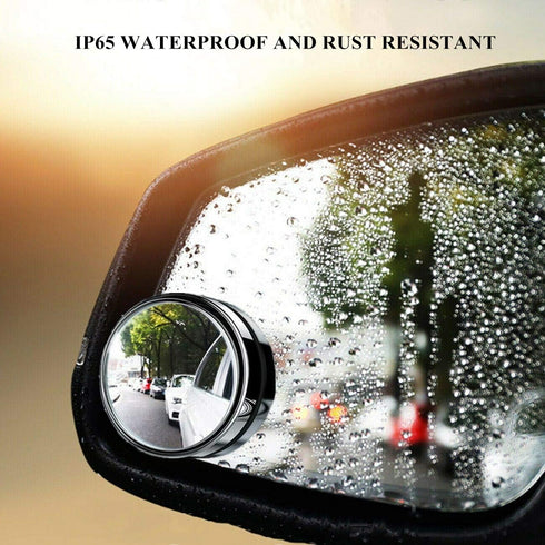 2 pcs Blind Spot Mirrors, 2" Round HD Glass Convex 360° Wide Angle Side Rear View Mirror with ABS Housing for Cars SUV and Trucks, Silver, Pack of...