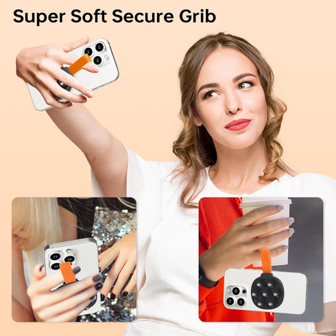 Magnetic Suction Cup Phone Mount, Ultra-Comfort Silicone Suction Grip Holder Stand for MagSafe, Hands-Free Mirror Shower Phone Holder Mount for Ti...