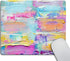 Smooffly Mousepad paint Oil paints cover Abstract print Multicolor mousepad Mouse pad rainbow Yellow White Violet Pink Blue Purple for office...