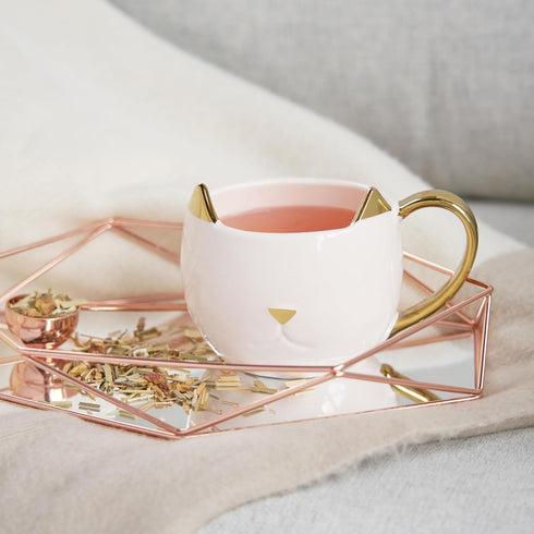 Pinky Up Chloe Cat Ceramic Coffee Mug, Tea Cups, Travel Mugs for Cappuccino, Latte, Hot Chocolate, Milk, Herbal Teas, 12 oz, Set of 1, White...