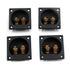 T Tulead Speaker Terminal Cup Wire Connector Cup Square Speaker Cup 2 Way Spring Loaded Jack Pack of 4 with Mounting Screws...