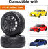 12mm Hex 1/10 On Road Wheels and Tires Soft With Foam Inserts for RC Touring Car Traxxas 4tec 2.0 Tamiya TT02 TT01 Drift, Set of 4...