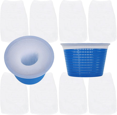 M.O.S 10 Pack Pool Skimmer Socks for Pool Filter Baskets Above Ground Prevents Debris Clogging Filters...