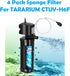 TARARIUM CTUV-H6F Aquarium Filter Sponge Replacement Filters 4 Pack CTUV-H6F-800A, Coospider-repta CTUV-H6F-AQ028...
