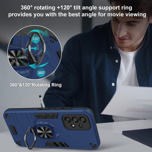 Case Compatible with Samsung Galaxy A53 5G, with Screen Protector Tempered Glass, Shockproof Phone Case with Stand, Heavy Duty Personalised Case C...
