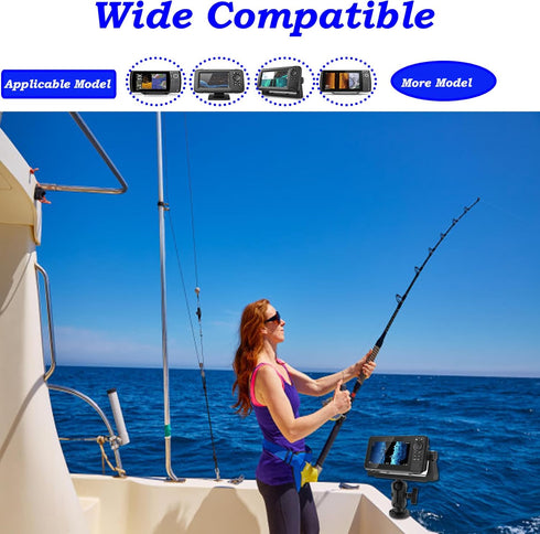 Fish Finder Mount - 360 Degree Ball-Mount Fish Finder Mount Base - Plastic Fish Finder Bracket - Fish Finder Holder - Fish Finder Rack for Boat Ka...