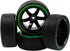 1/10 RC Drift Car Tires 12mm Hex Hub Wheel Rims & Hard Plastic Tyre 6 Spoke Compatible with Traxxas HSP Tamiya Kyosho HPI Redcat 1/10 On-Road RC D...