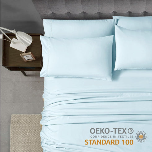 Home Collection Micro Caress Luxurious Sheet Set, 90GSM 4 -Piece King Size with 2 Additional Pillowcase, Aqua Color...