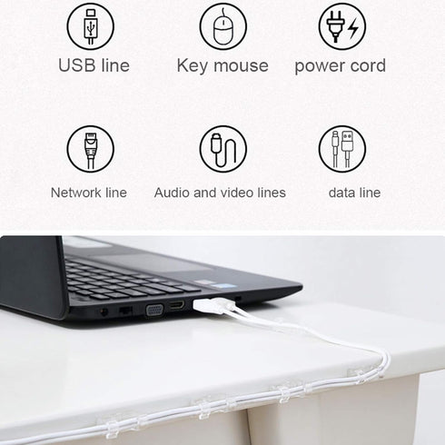 120Pcs Self Adhesive Transparent Cable Clips Wire Holder Sticky Heavy Duty Cable Clips Tidy and Organizer Drop Cord Management for TV PC Laptop Et...