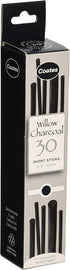 PH Coate Artist Willow Charcoal Assorted Length, 30 Sticks, Black...
