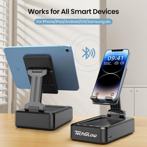 Gifts for Men Foldable Cellphone Stand with Bluetooth Speaker Wireless Speaker with Phone Holder Birthday Gift Idea for Man Woman Cool Gadget...