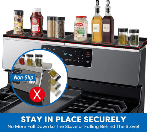 Hydream Stove Top for Silicone Shelf,30 Inch Magnetic Shelf Over the Stove Spice Rack,Kitchen Shelf for Above Stovetop Organizer Magnet Flat Back ...