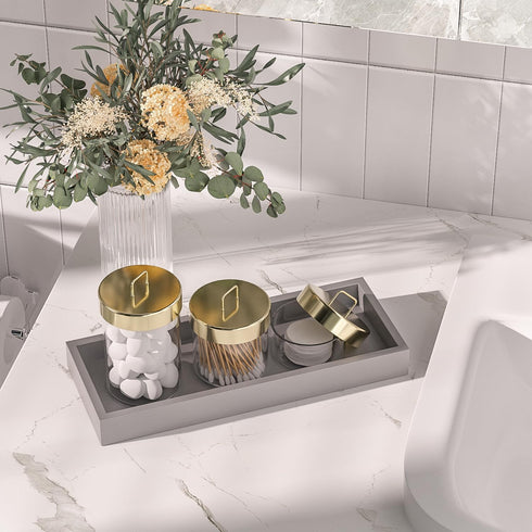 ZHWS Bathroom Tray for Soap Dispenser, Vanity Tray for Perfume, Jewelry, Candle, Makeup, Decorative Tray, Kitchen Tray Counter Organizer for Toile...