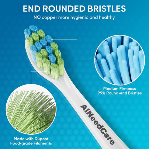 Toothbrush Replacement Heads Compatible with 7AM2M AM101/AM105 Electric Toothbrush, 16 Pack Soft Brush Bristles...