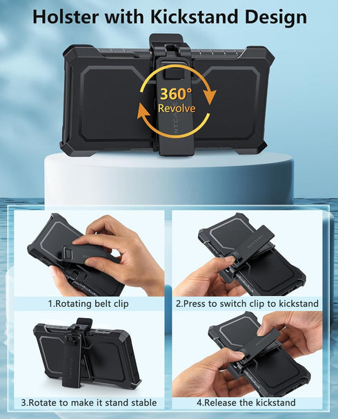 FNTCASE for Samsung Galaxy A15-5G Case: Rugged Protective Phone Cases with Kickstand & Holster | Military Grade Shockproof Protection Sturdy Heavy...
