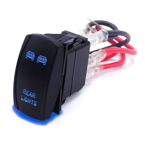 Dasen Rocker Switch 3PCS Laser Sasquatch & Rear & LED Lights Toggle Switch Blue Compatible with ATV UTV SUV...