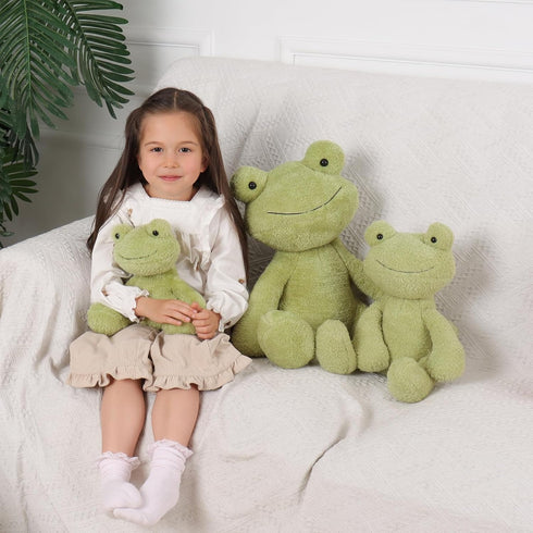 Apricot Lamb Toys Plush Velvet Frog Stuffed Animal Soft Cuddly Perfect for Child (Green Frog,8.5 Inches)...