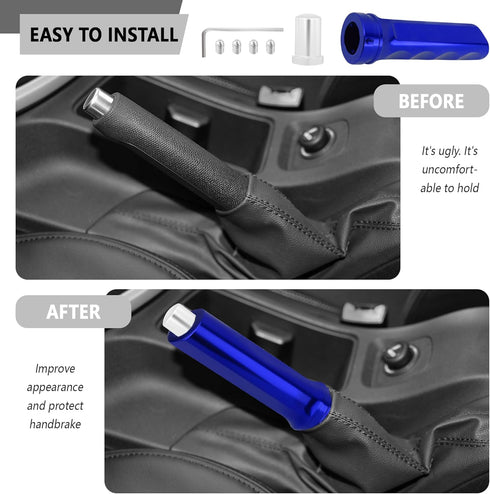 Aluminum Alloy Emergency Brake Cover,Fashion Wave Shaped Handbrake Cover for Car Interior Decor & Protectoring Your Parking Brake Levers,Universal...