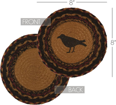 VHC Brands Primitive Tabletop & Kitchen-Heritage Farms Tan Crow Jute Trivet...