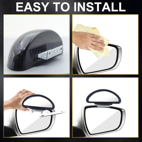 Blind Spot Mirror Adjustable 360 Degree Car Side Mirror, HD Glass Rear View Mirror Exterior Accessories for Car SUV Frame Thickness Less than 5MM...