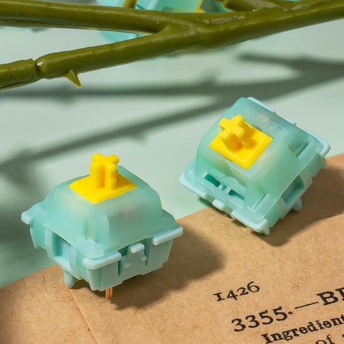 Gateron Jade Series G Pro Milky Yellow Linear Keyboard Switch,5-Pin 55gf Pre-lubed Gaming Keyboard Switch Compatible with All MX Mechanical Keyboa...