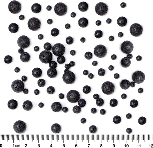 Bymitel 6mm Natural Lava Round Beads Gemstones Genuine with 210pcs DIY Jewelry Making Unisex (6mm 210pcs, Black Lava)...