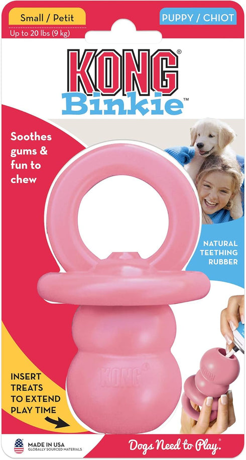 KONG Puppy Binkie - Pacifier Dog Toy for Puppies - Stuffable Chew Toy for Puppy Playtime - Durable Natural Rubber Dog Treat Toy for Teething Puppy...