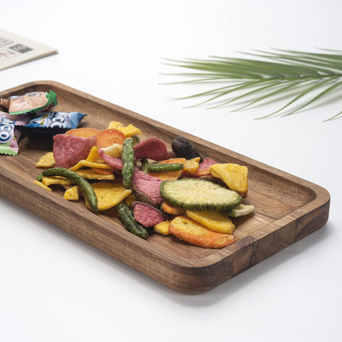 Bathroom Vanity Tray, Acacia Wood Counter Tray, Toilet Tank Tray, Appetizer Charcuterie Snack Serving Board, 13.8 x 5.5 x 0.8 inch...