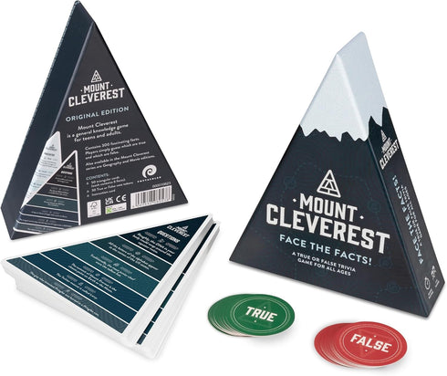 MOUNT CLEVEREST - Original Edition | True or False Trivia Game | Fun Family Card Game for Adults & Kids | Party Games for Kids Birthday | Travel G...