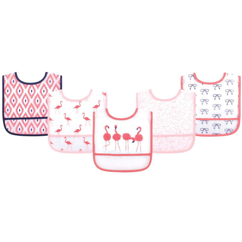 Yoga Sprout Waterproof Bibs, 5 Pack, Flamingo...