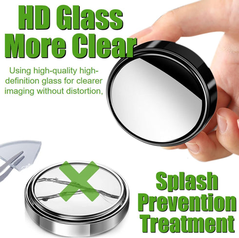 WSSROGY 4 Pcs Blind Spot for Car Convex Mirror 2 Inch HD Glass Round Side Rear View Convex Mirror with Frame for Car SUV Trucks Motorcycles (Black...