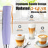 Light Purple Milk Frother Wand for Coffee, Frother Handheld Rechargeable Electric Whisk with 3 Heads 3 Speeds Drink Mixer Coffee Frother Foam Make...