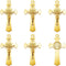 10Pcs Metal Saint Benedict Medals Cross Charm Rosary Center INRI Crucifix Pendant Beads DIY Catholic Jewelry Gifts Necklace Keychain for Men Women...