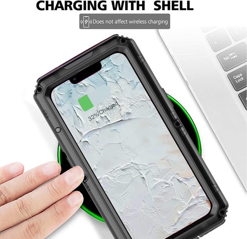 Marrkey Waterproof Case for iPhone 14, Heavy Duty Durable Metal Full Body Built-in Screen Protection Case Shockproof Dustproof Rugged Military Gra...
