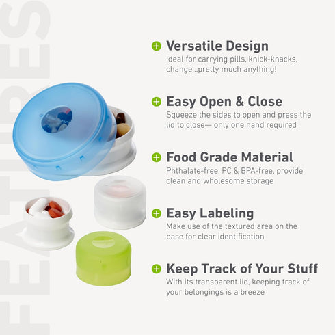 humangear GoTubb | Hard Container | Easy Open | Food-Safe Material, Clear/Green/Blue, Small...